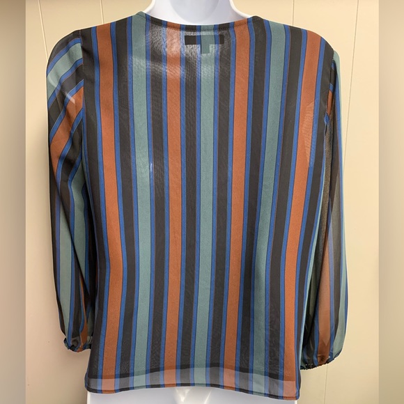 Madewell Sheer Sleeve Top in Academy Stripe - Picture 2 of 7